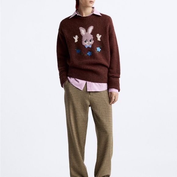 ZARA x HARRY LAMBERT Rabbit Intarsia Sweater - Picture 2 of 7